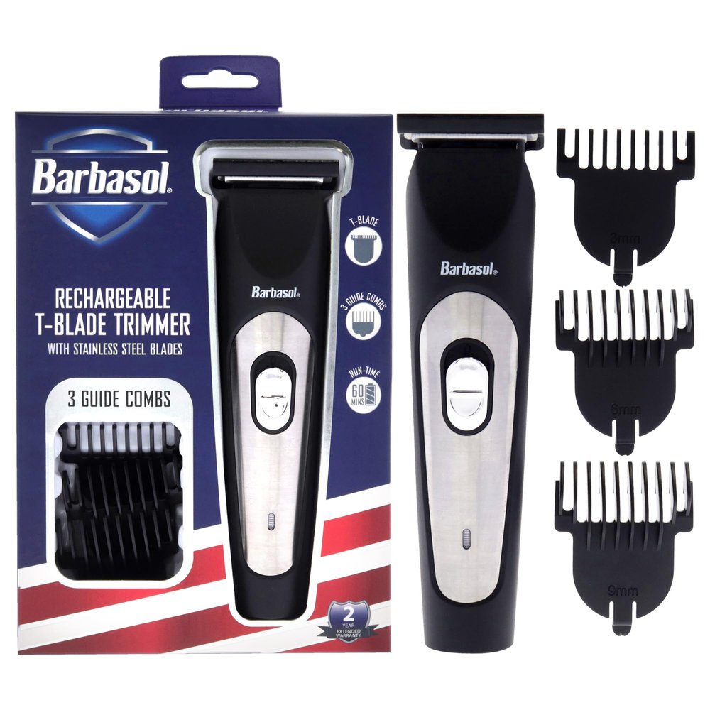 T-Blade Trimmer by Barbasol for Men - 4 Pc Trimmer Tblade, 3 Guides