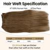 Sew in Hair Extensions Human Hair - Ash Brown Hand Tied Weft Double Weft for Women - Real Human Hair Weave Bundles Remy Hair Wefts view 2