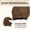 Sew in Hair Extensions Human Hair - Ash Brown Hand Tied Weft Double Weft for Women - Real Human Hair Weave Bundles Remy Hair Wefts view 3