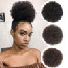 MOONSHOW Afro Puff Drawstring Ponytail Extension for Black Women Short Afro Kinky Curly Hair Bun Ponytail Extension Synthetic Hair Pieces Afro Puff Ponytail for Natural Hair (#1B Natural Black) view 1