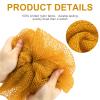 2 Pieces African Net Bath Sponge African Exfoliating Long Body Scrubber Tight Weave Beauty Skin Smoother Tower Bath Cloth Porous Stretches Back Washcloths for Daily Use or Stocking Stuffer (Yellow) view 3