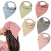 6 Pack Hair Scarf Headband for Women - Elastic Hair Kerchief Large Boho Triangle Bandana Head Scarf with Clips Non Slip Lattice Headbands Hair Scarves for Teen Girls view 1