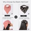 6 Pack Hair Scarf Headband for Women - Elastic Hair Kerchief Large Boho Triangle Bandana Head Scarf with Clips Non Slip Lattice Headbands Hair Scarves for Teen Girls view 3