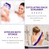 2 Pieces African Net Bath Sponge African Exfoliating Long Body Scrubber Tight Weave Beauty Skin Smoother Tower Bath Cloth Porous Stretches Back Washcloths for Daily Use or Stocking Stuffer (Purple) view 4
