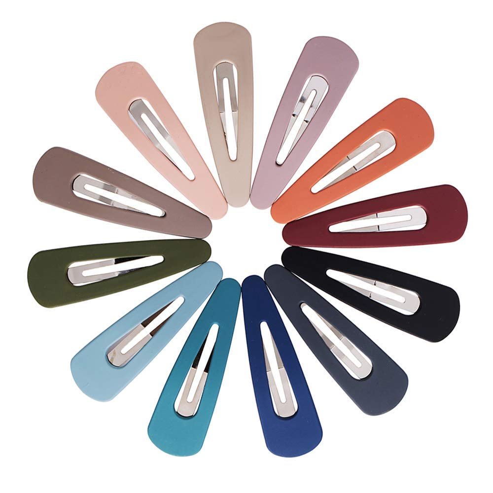 12 Counts Metal Snap Hair Clips 2 Inch Barrettes for Women Accessories