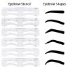 12 Pieces Reusable Eyebrow Stencil, Eyebrow Template with Elastic Band for Beginners6 Styles clear view 3