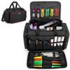 BAFASO Large Capacity Hairdresser Bag with Adjustable Dividers, Travel Barber Case Holds Various Hair Cutting Tools (NO ACCESSORIES), Black view 1
