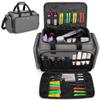 BAFASO Large Capacity Hairdresser Bag with Adjustable Dividers, Travel Barber Case Holds Various Hair Cutting Tools (NO ACCESSORIES), Gray view 1