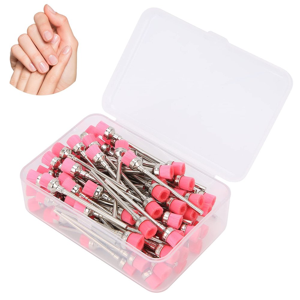 100pcs Nail Drill Bit Cleaning Brush Set  High-Density Durable Brushes for Professional Nail Care  Convenient Nail Dust Cleaner with Storage Box  Essential Tool for Manicure