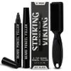 Striking Viking Beard Pencil Filler for Men - Pack of 2, Jet Black - Waterproof Long-Lasting Beard Pen - 4-Pronged Tip for Gap Repair & Barber Pencil - Soft Bristle Brush & Pen Filler view 1