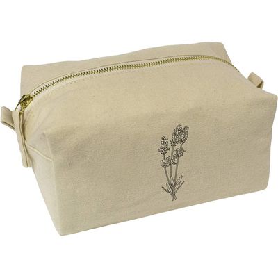 Azeeda 'Lavender Sprigs' Canvas Wash Bag/Makeup Case (CS00023546)