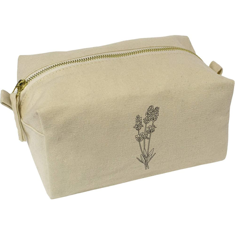 Azeeda 'Lavender Sprigs' Canvas Wash Bag/Makeup Case (CS00023546)