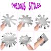 XINMEIWEN 12Pcs French Nail Trimmer Stainless Steel French Tip Cutters Smile Line Cutter DIY Plate Module with 1 Handles French Tip Cutting Knife and 25 Spare Knife for Acrylic Nail (Silver) view 4