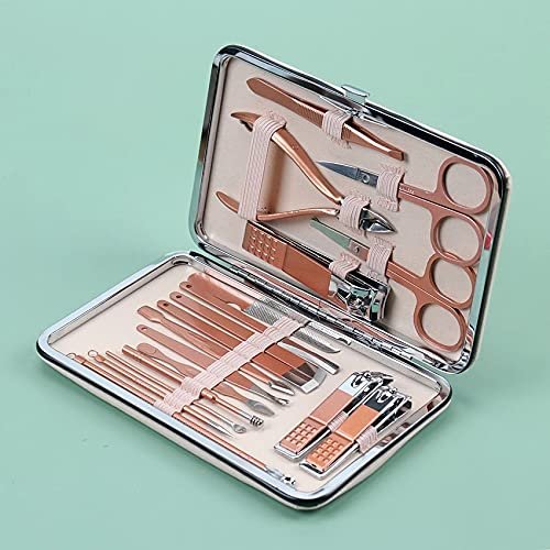 18PCS/Set Manicure Stainless Steel Nail Clippers Pedicure Set Portable Travel Hygiene Kit Nail Cutter Tool