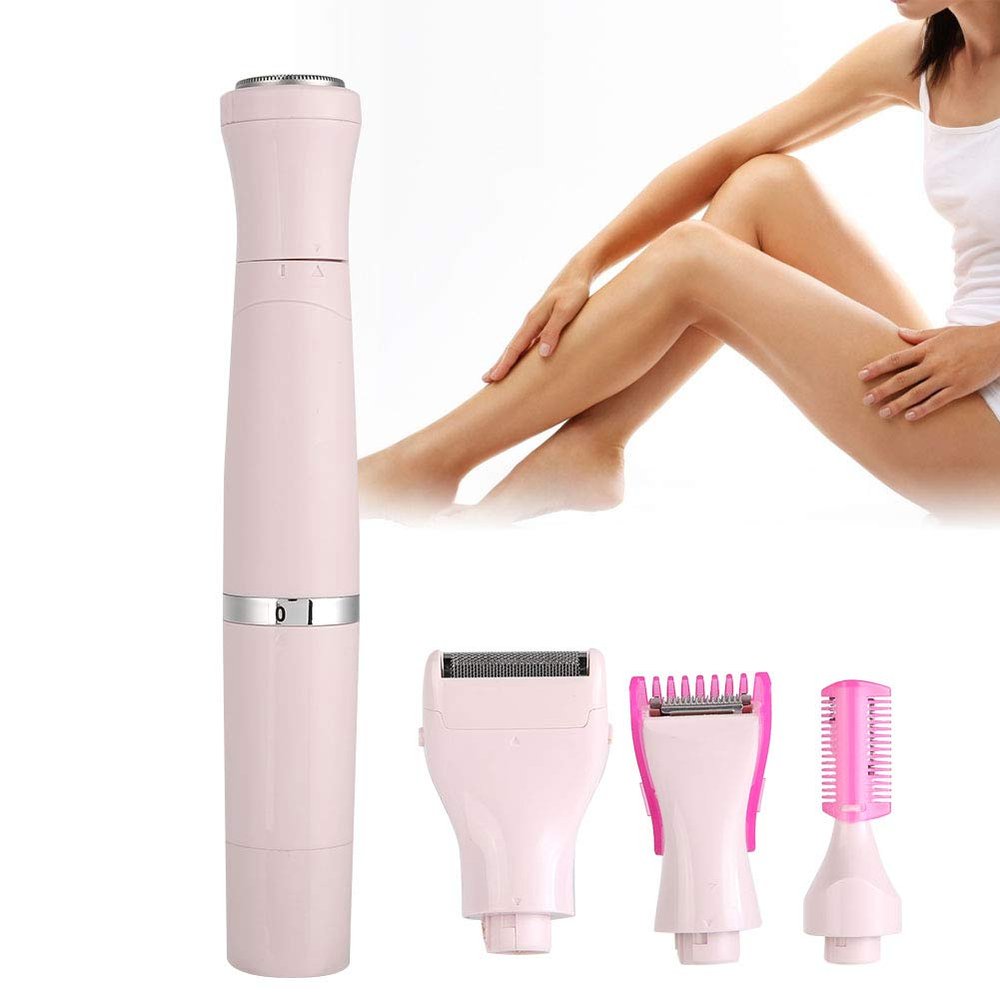 Electric Epilator, 4 In1 Usb Rechargeable Women's Epilator Hair Removal Lady Shaver Wet and Dry Hair Remover Body Hair Remover for Armpit Legs Hair Removal Body Hair Shaver Machine(INPK)
