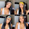 Joybom Headband Wig Human Hair Glueless Straight Wig None Lace Front Wigs Brazilian Virgin Hair Machine Made Human Hair Wig Headband Wigs for Black Women 10-30inch view 4
