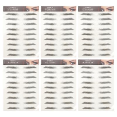 12pcs Eyebrows Stickers Hair- Waterproof Eyebrow Transfers Stickers Grooming Shaping Eyebrow Makeup Sticker for Women (BLACK- 04)
