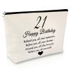 21st Birthday Gifts for Girls Daughter Makeup Bag 21 Year Old Birthday Gifts Ideas Friendship Gift for Women Best Friends Besties Cosmetic Bag Happy 21st Birthday Gift for Sister Niece Travel Pouch view 1