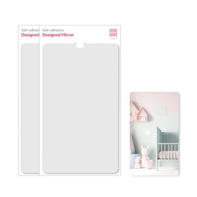 2PCS MYRO Self-Adhesive Designed Mirror 7" x 12 Shatterproof Locker Mirror Shower Bathroom Mirror with Strong Adhesive Tapes, Ideal for School Classroom Playroom Office Camping, 3.5OZ, Square