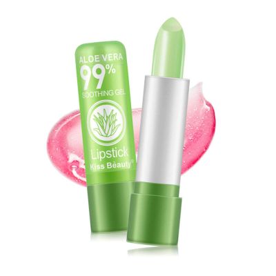 2 Pack Aloe Vera Lipstick, Long Lasting Nutritious Lip Balm Lips Moisturizer Magic Temperature Color Changing Lip Gloss, Color Changing Moisturizer Lipstick