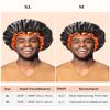 mikimini Extra Large Black Shower Caps Pack of 2 for Women and Men Thick Long Hair Braids, Reusable Waterproof Double Layers XL Bathing Hair Cap with Vibrant Orange Edge (Black) view 2