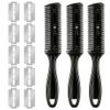 Bticx 3 Pieces Razor Comb with 10 Pieces Razors, Hair Razor Combs Double Hair Cutting Comb with 10 Stainless Steel Blade, Hair Thinning Comb Slim Haircuts Cutting Tool view 1