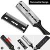 Bticx 3 Pieces Razor Comb with 10 Pieces Razors, Hair Razor Combs Double Hair Cutting Comb with 10 Stainless Steel Blade, Hair Thinning Comb Slim Haircuts Cutting Tool view 3