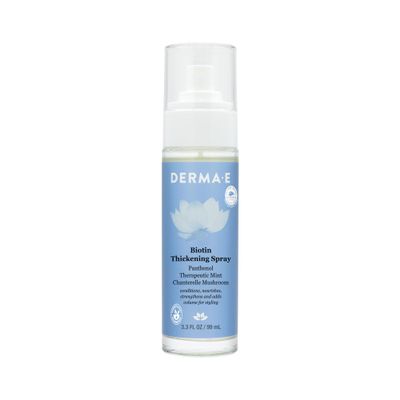 Derma E Biotin Thickening Spray  Volumizing Protein-Enriched Texturizer for Fine Hair with Panthenol, Therapeutic Mint and Chanterelle Mushroom, 3.3 Fl Oz