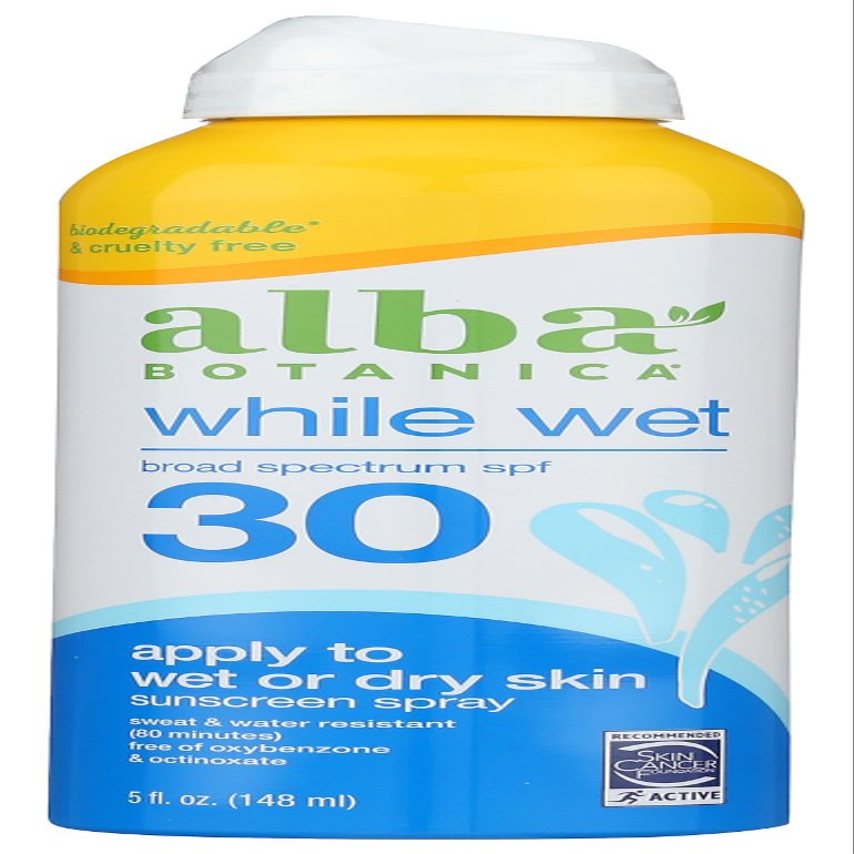 ALBA BOTANICA While Wet Sunscreen Spray SPF 30, 5 FZ