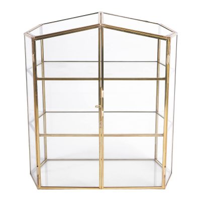 ABOOFAN 1pc Box Glass Cabinet Jewelry Organizer Tray Multi- Layer Desktop Cosmetics Case Desktop Jewelry Makeup Organizer for Drawer Ornament Container Miss Cosmetic Box Metal Storage