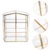 ABOOFAN 1pc Box Glass Cabinet Jewelry Organizer Tray Multi- Layer Desktop Cosmetics Case Desktop Jewelry Makeup Organizer for Drawer Ornament Container Miss Cosmetic Box Metal Storage view 4