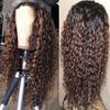 Imeya 13x6 Loose Deep Wave Human Hair Wigs HD Lace Front Wigs Pre Plucked with Baby Hair Ombre Brown Highlight Blonde Wigs for Balck Woman 18 Inch Curly Wigs Brazilian Virgin Hair 150% Density view 2