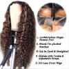 Imeya 13x6 Loose Deep Wave Human Hair Wigs HD Lace Front Wigs Pre Plucked with Baby Hair Ombre Brown Highlight Blonde Wigs for Balck Woman 18 Inch Curly Wigs Brazilian Virgin Hair 150% Density view 4