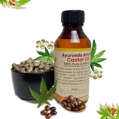 Ayurveda Amrita Pure & Natural Castor Oil For Hair, Eyebrow and Beard 100 ml