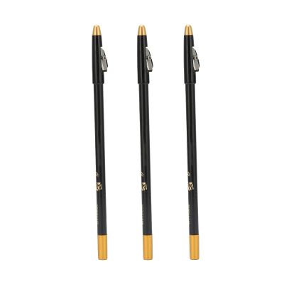 3Pcs Barber Pencil, Beard Pencil Filler Hair Cutting Tracer Grooming Pencil Barber Supplies, Tracing Tool/Guide for Beard, Hairline, Goatee For Styling & Beard Shaping(black)
