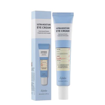 Esfolio Ultra Moisture Eye Cream for Anti Aging, Dark Circles, Dry Skin, Puffiness and Bags Under Eyes  Korean Eye Cream with Plant-Based Extracts  Lightweight Hydrating Formula (1.35oz, 40ML)