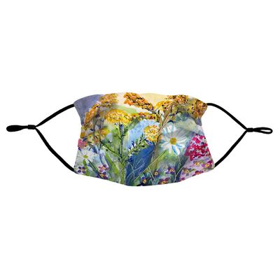 Betsydrake MA166 Wild Flowers Face Mask Multicoloured