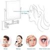 ALWUDI Wall Mounted Makeup Mirror with Lights and 3X Magnification, 8 in Double Sided Squares Vanity Mirror with Extendable Arm Bathroom Shaving Mirror for Bathroom Hotel,Black_Plug view 2