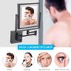 ALWUDI Wall Mounted Makeup Mirror with Lights and 3X Magnification, 8 in Double Sided Squares Vanity Mirror with Extendable Arm Bathroom Shaving Mirror for Bathroom Hotel,Black_Plug view 3