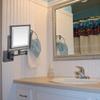 ALWUDI Wall Mounted Makeup Mirror with Lights and 3X Magnification, 8 in Double Sided Squares Vanity Mirror with Extendable Arm Bathroom Shaving Mirror for Bathroom Hotel,Black_Plug view 4