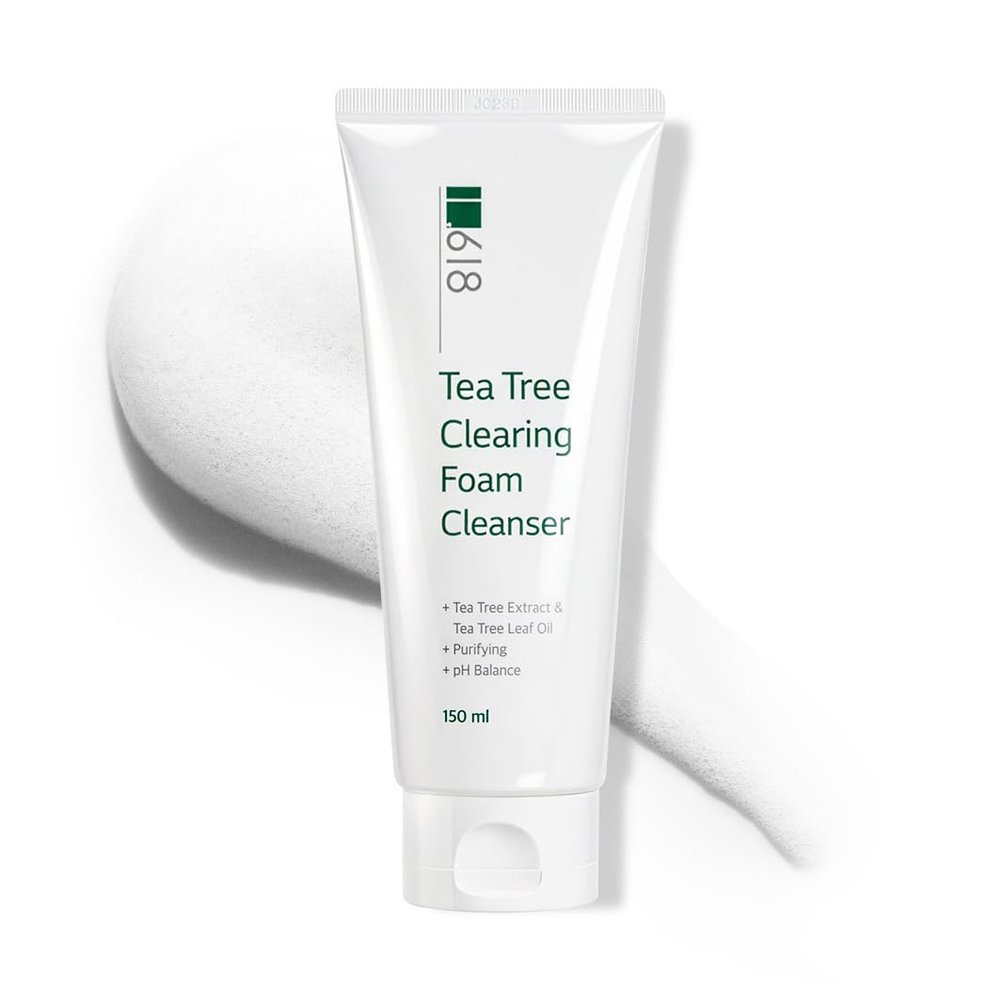 1.618 Korean Foam Face Wash - pH 6.5 Balanced Tea Tree Cleanser  Salicylic Acid & Plant-Based Formula for Blemish-Prone, Oily Skin | 5.07 oz