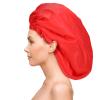 4 Pieces Jumbo Shower Caps, Extra Large Waterproof Shower Caps for Braids, Bath Hair Hat for Women Long Hair, Soft and Comfortable(Blank Pattern,Black, Grey, Blue, Red) view 2