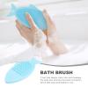 1Pc Fish-Shaped Massage Brush exfoliating Back Scrubber Silicone Shower Scrubber Silicone scrubbers Body Infant Hair Brush Bath Shower Brush Palm Dandruff Removal Baby view 2