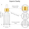PrettyCare Glass Eye Dropper Bottle 2oz (60ml), 24 Pcs Clear Empty Thick Bottles Bulk with Leakproof Golden Caps - With Labels & Funnels for for Storage, Travel,Essential Oils, DIY Serums, Tincture view 2