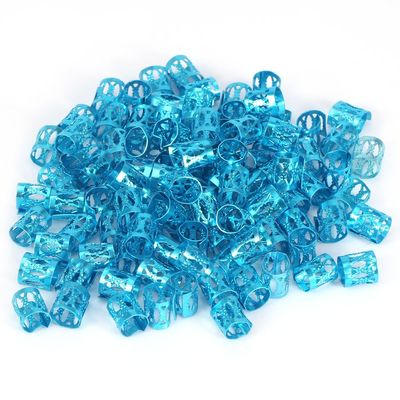 100PCS Braiding Beads Metal Cuffs,New Colorful Dreadlocks Beads Hair Braid Rings Clips Dread Locks, Rings Cuff Hair Decoration Braiding Filigree Tube Hair Jewelry (blue)