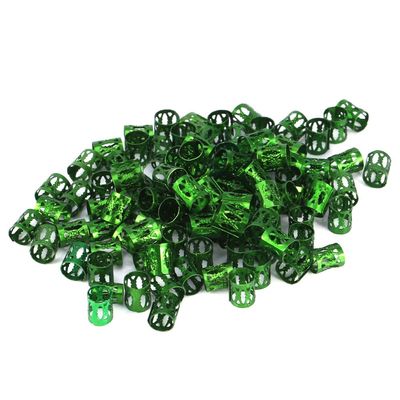 100PCS Braiding Beads Metal Cuffs,New Colorful Dreadlocks Beads Hair Braid Rings Clips Dread Locks, Rings Cuff Hair Decoration Braiding Filigree Tube Hair Jewelry (green)