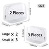 5 Pack Clear Plastic Zippered Toiletry Carry Pouch TSA Approved Toiletry Bag Portable Cosmetic Makeup Bag for Vacation, Bathroom and Organizing (White, Small/Large) view 2