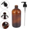 2 Pack Empty Amber Glass Lotions Pump Bottles Refillable Travel Glass Bottles with Pump Dispenser for Shampoo, Essential Oils, Cleaning Products, Lotions(500ml) view 2