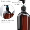 2 Pack Empty Amber Glass Lotions Pump Bottles Refillable Travel Glass Bottles with Pump Dispenser for Shampoo, Essential Oils, Cleaning Products, Lotions(500ml) view 4