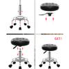 QPZK Adjustable Height Swivel Stool Round Rolling Stool with Wheels and Wider Round Seat, Office Stool Drafting Shop Stools Chair for Medical Salon SPA Esthetician Studi White view 3